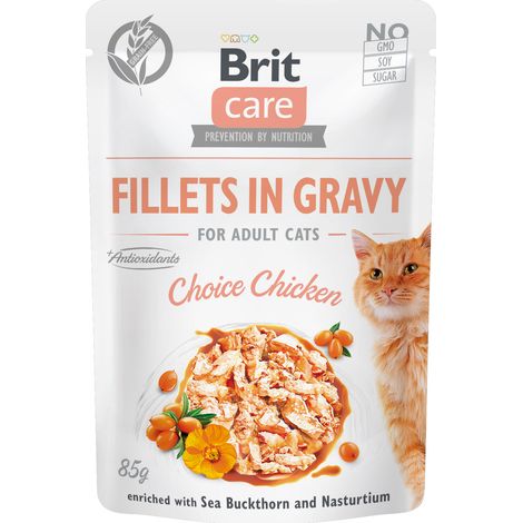 Cibo umido per gatti adulti Brit Care, pollo in salsa, 85 g