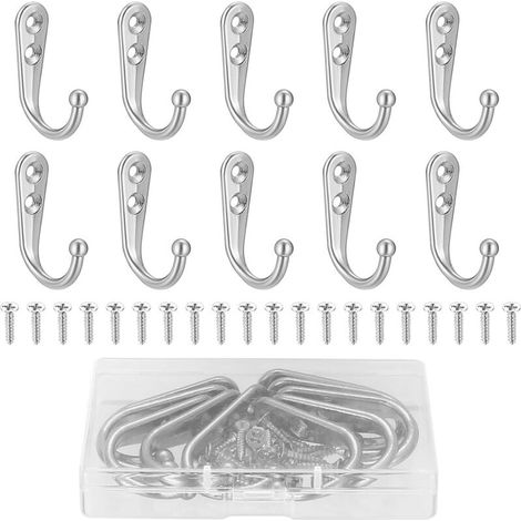 Bardusch-Lot de 10 crochets de manteau vintage en métal, patères murales rétro avec vis (1/5)