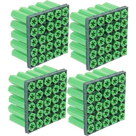 100 chevilles en plastique vert pour cloisons sèches et béton, robustes légères, idéales un usage (1/5)