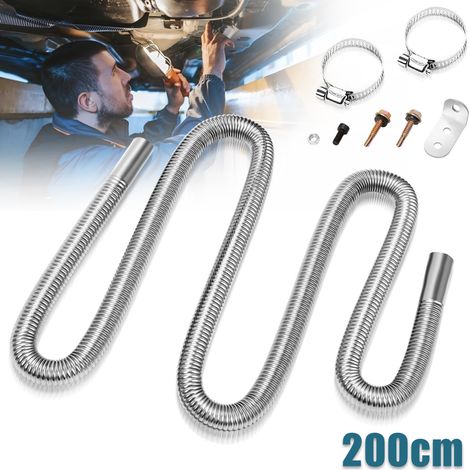 Wolketon Tubo di scarico 200 cm Ø 25 mm in acciaio inox per riscaldatore diesel da veicolo, flessibile con accessori di montaggio (1/5)