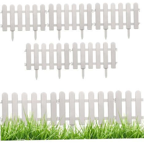 Lot de 5 palissades blanches de 50, 8 x 30, 5 cm pour jardin en plastique flexible avec boucle connexion, bordure paysage avec piquet pour cour, pelouse, patio, extérieur, panneaux en plastique (1/5)