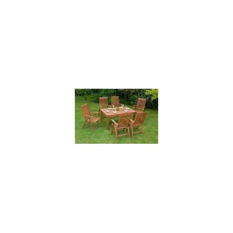 Comodoro Set 7tlg 6 Sessel Quadrat Tisch 100(150)x150cm