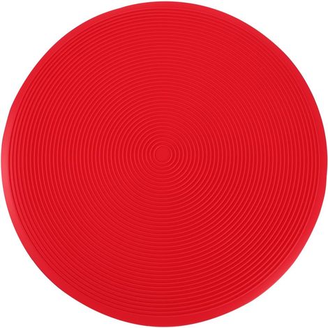 Dessous de plat en silicone, 25,4 cm, rond, rouge, antidérapant (1/5)