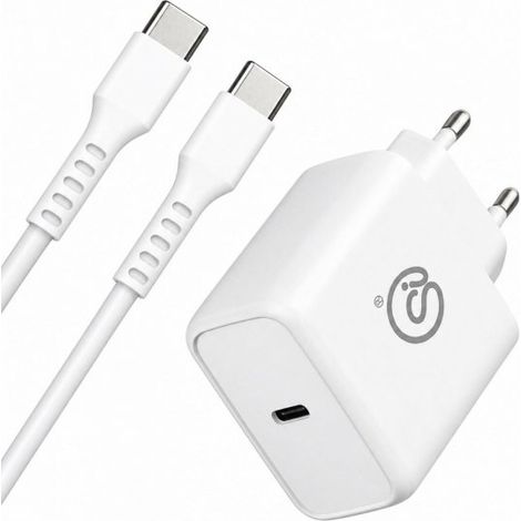 Caricatore USB-C 65W PD3.0, Alimentatore Rete EU con cavo USB-C 1M