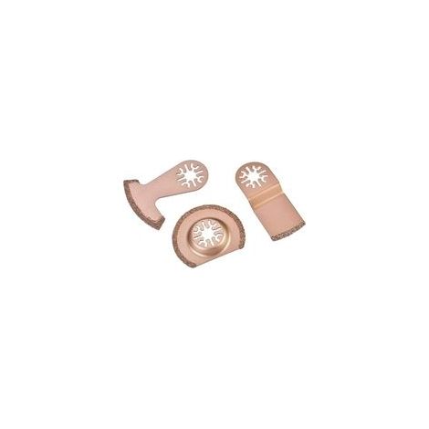 Lot de 3 lames de scie oscillante multifonction carbure, pour carrelage –
