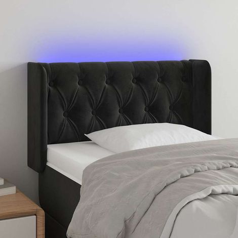 vidaXL Tête de lit à LED Noir 83x16x78/88 cm Velours (1/5)