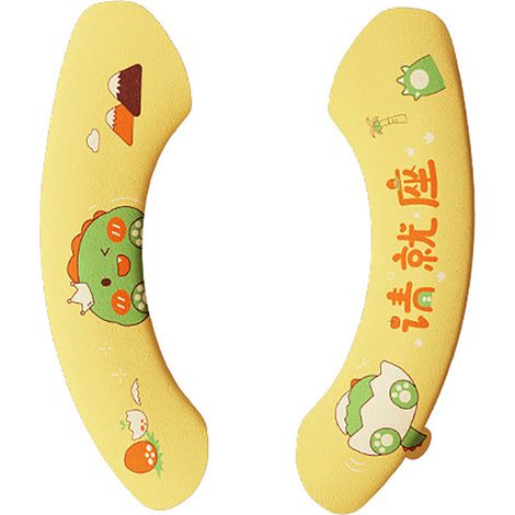Coussin de siège de toilette antistatique imperméable, housse de siège de toilette mignonne à motif dessin animé pour la décoration de la salle de bain, grande taille, jaune clair (1/4)