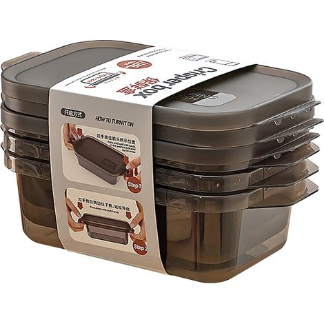 Boîte À Repas - Résistant Au Micro-ondes Et Au Congélateur - Avec Joint En Silicone Et Couvercle À Cliquetis - 3 Pièces (1/3)