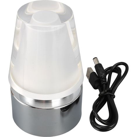 Lampe de table RGB rechargeable USB abat-jour acrylique 7 couleurs ambiance chaleureuse bar café chambre design rétro chic (1/5)