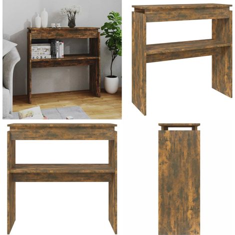 Table console Chêne fumé 80x30x80 cm Bois d'ingénierie - Table Basse - Meuble Rangement - Design Minimaliste - Table D'appoint - Table Console - Home & Living (1/5)