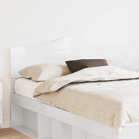 vidaXL Tête de lit Blanc Brillant Bois d'ingénierie (1/5)
