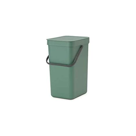 Brabantia Cubo de Basura, Stainless Steel, Verde Abeto, 12L (1/5)