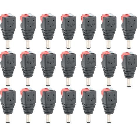Connecteur mâle, Terminal de câble, prise d'alimentation cc, adaptateur Jack pour bande lumineuse LED, 5.5x2.1mm, 20 pièces (1/5)