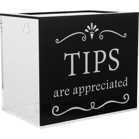 Boîte à Pourboires Acrylique Transparent pour Restaurants et Bars Couvercle Sécurisé et Compartiment de Rangement pour Monnaie et Tickets de Tombola, pour Musiciens et Chauffeurs (1/5)