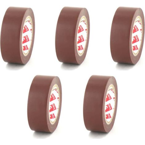 Lot de 5 rubans adhésifs électriques SCAPA - PVC - Marron - 15mm - 2702M-15
