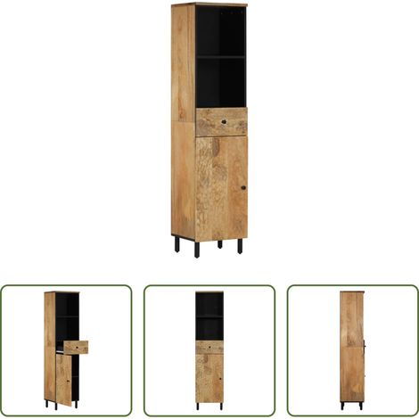 vidaXL Armoire bois manguier - Armoire de salle de bain 38x33x160 cm bois massif de manguier (1/5)