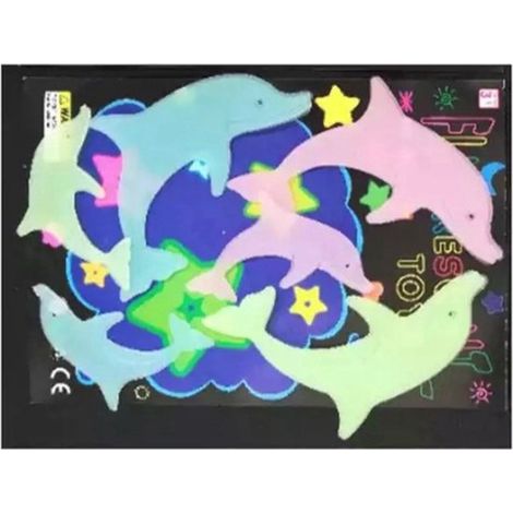 Autocollants phosphorescents dauphin - Stickers muraux lumineux - Décoration chambre enfant - Animaux marins (1/4)