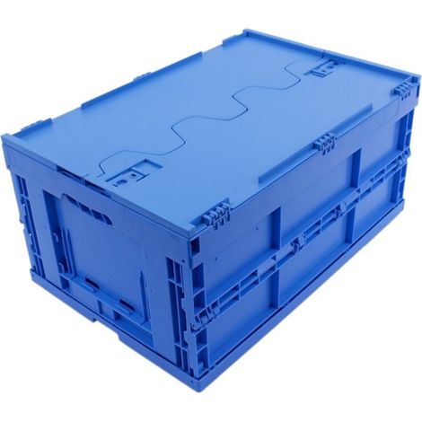 PROVOST - Bac pliable Provost avec couvercle intégré - Bleu - Polypropylène 600 x 400 x 270 mm (1/4)