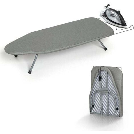 Table à repasser pliante en métal avec support en fer, petite planche à repasser portable avec housse en coton résistant à la chaleur, mini planche à repasser pour petits espaces et voyages, bleu (1/5)