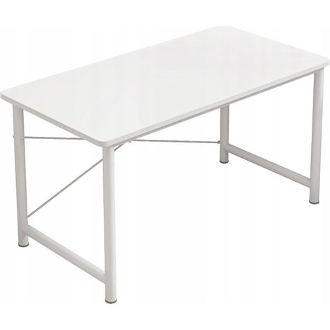 Scrivania per computer per ragazzi, stile Loft moderno, con un grande piano di 100 cm, colore bianco. (1/5)