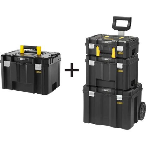 STANLEY FatMax PRO-STACK 4 Piece Mobile Tool Storage Tower INC x2 Deep Boxes (1/5)