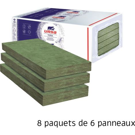 8 paquets de 6 panneaux Laine de verre PNU32 NU - Panneau 4.86 m² - 101 mm - R 3.15 - Soit 38,88 m² - Ursa (1/4)