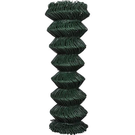 vidaXL Gartenzaun mit Rautenmaschen aus Stahl 1,25x15 m Grün