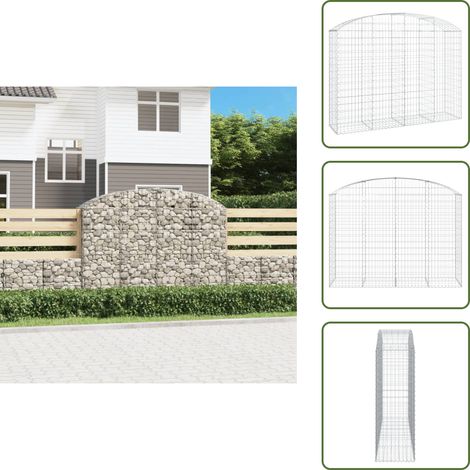 Barriera da giardino - vidaXL Cesto Gabbione ad Arco 200x50x140/160 cm Ferro Zincato - Gabbia decorativa