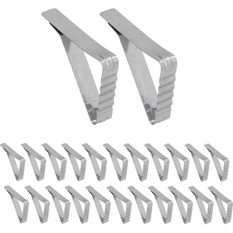 Lot de 24 pinces à nappe en acier inoxydable, stables et résistantes, pour pique-nique en extérieur, jardin ou autre. (1/5)