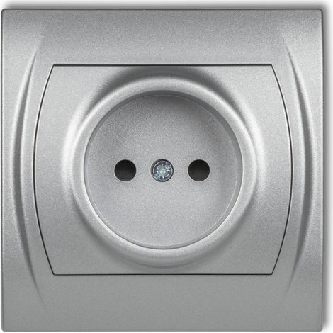 Logo Karlik, prise simple 2P B/U 7LGP-1P argent (1/3)