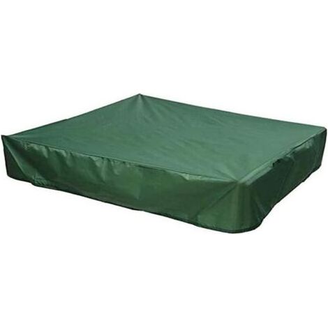 Couverture de Bac à Sable avec Cordon de Serrage Housse de Bac à Sable étanche à la Poussière Bâche de Protection, Vert (150x150 cm) (1/4)