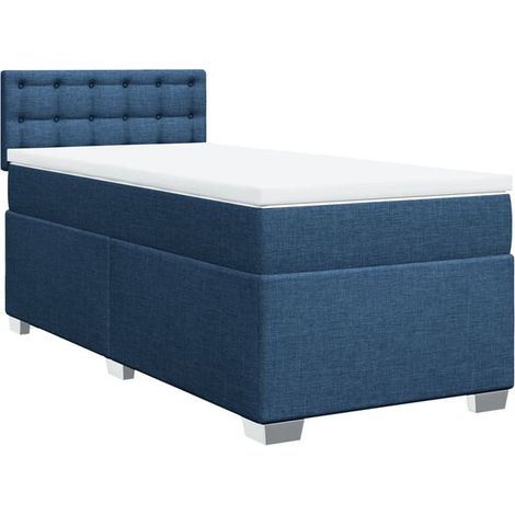 Cadre de lit en tissu, matelas inclus, bleu, 80 x 200 cm (1/5)