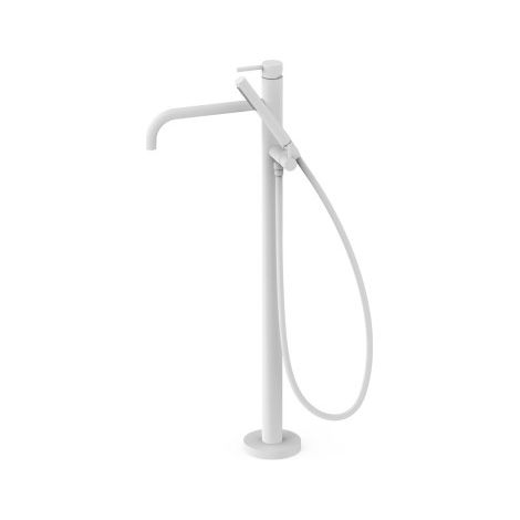 Mitigeur sur pied pour baignoire et douche1 colonne verticale Blanc mat - TRES 26247005BM