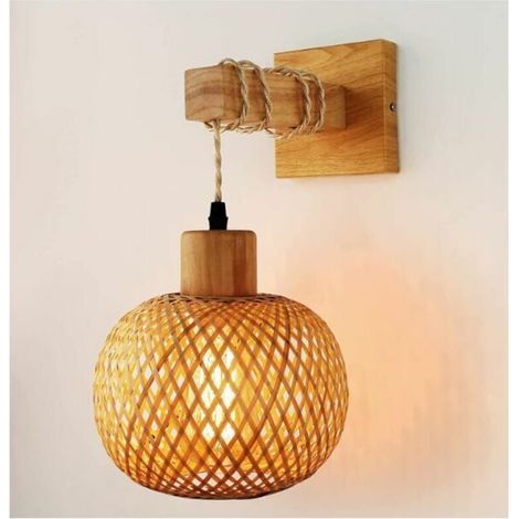 Aplique de pared para dormitorio, lámpara de pared de madera, iluminación para salón, pasillo, AAFGVC (1/5)