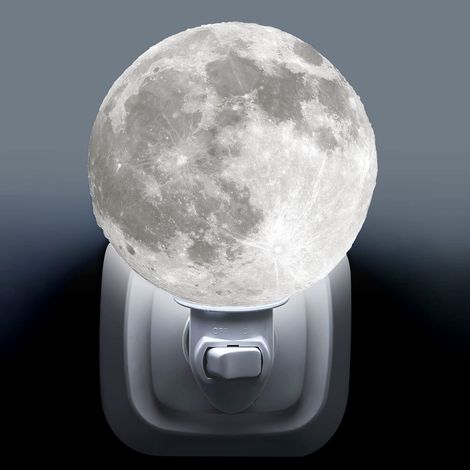 Mondförmiges Nachtlicht, Plug-and-Play, 4 Zoll (ca. 10,2 cm) großes, 3D-gedrucktes LED-Nachtlicht, geeignet für die Dekoration von Wohn- und Schlafzimmern. (1/2)
