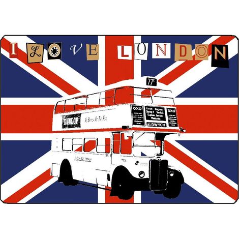 Surface de découpe en verre London Bus 28.5 x 20 cm