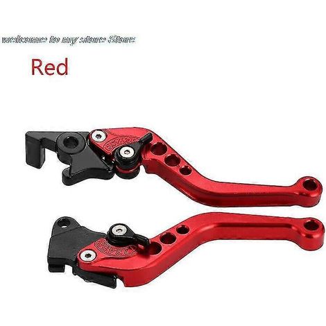 1 paire de leviers de frein et d'embrayage universels en alliage pour moto CNC - Rouge