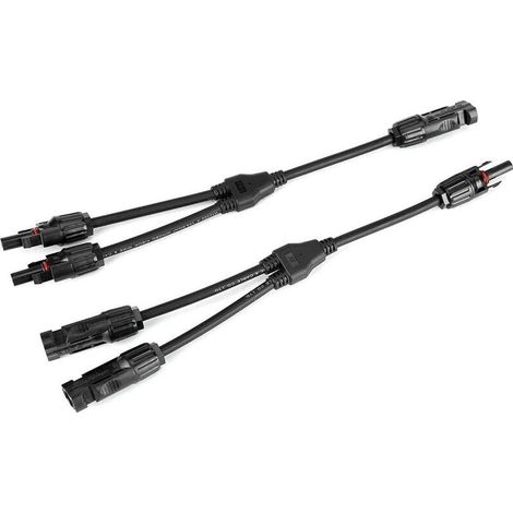 1 Paar Y-Typ-Steckverbinder, Solar-PV-Kabel, Solarpanel-Kabel, männlich/weiblich, M/F/F und F/M/M, Abzweigverbinder, Y2-1, Y-förmige Photovoltaik-Steckverbinder (1/4)