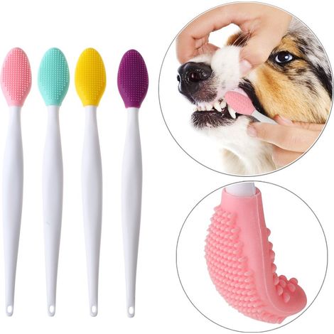 Brosse à dents en silicone à embout souple pour chats et chiens – Nettoie les dents et favorise la santé (lot de 4) (1/5)