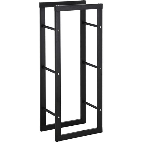 easycomfort scaffale porta legna legnaia verticale supporto per legna portata 100kg metallo 40 × 25 × 100cm (1/5)