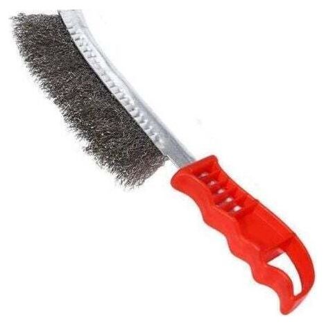 Brosse grattoir métallique, brosse de nettoyage en acier inoxydable, brosse à main métallique avec poils robustes en acier inoxydable (1/3)