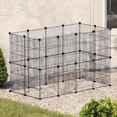 Cage pour rongeur coloris noir en acier 120 x 60 x 80 cm (1/5)