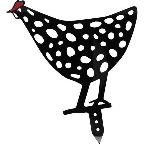 Piquet de Jardin en Forme de Poule Noire, Décoration Extérieure pour Pelouse et Terrasse (1/5)