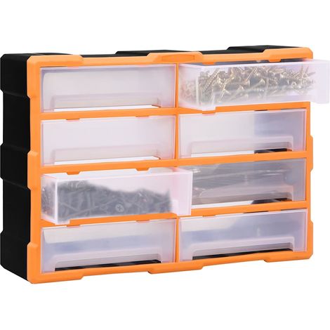 vidaXL Organizador multicajones con 8 cajones grandes 52x16x37 cm (1/2)