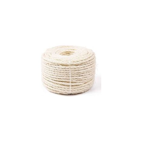 Corde de Sisal Naturel 8mm Remplacement Cordage Ancien Accessoire Idéal pour remplacer Poteaux de l'arbre à Chat, Balles Jouets en Sisal Inclus (25m, Blanc) (1/3)