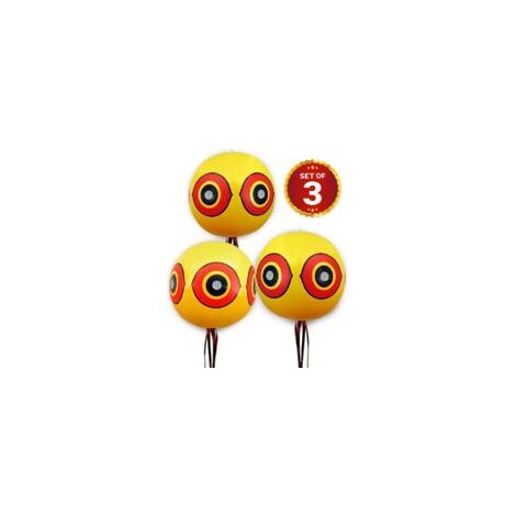 Globos repelentes de palomas Renemitery, paquete de 3, amarillo brillante, resistentes a la intemperie y a los desgarros, para garajes y huertos.