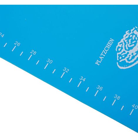 Tapis de cuisson antiadhésif en silicone pour la maison, avec graduations, pour étaler la pâte, ustensiles de cuisine (bleu, 45 x 65 cm) (1/5)