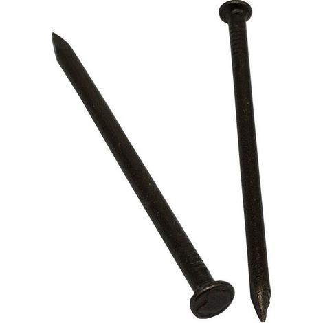 Hardware-Nägel, Länge, Kohlenstoffstahl, Punktpunkt, Wandzement, Schwarz, 80 Stück (1/5)