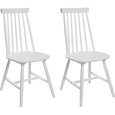 Esszimmerstuhl 2er Set BURBANK Holz Weiß (1/5)