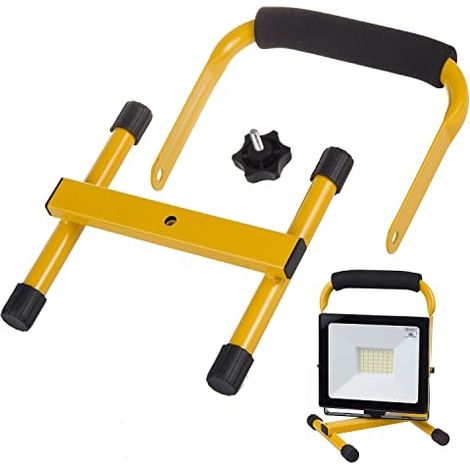 MACLEAN MCE632 SUPPORT DE TRAVAIL AU SOL POUR PROJECTEURS LED MACLEAN JAUNE ACIER ANGLE RÉGLABLE CONVIENT POUR MCE530/630